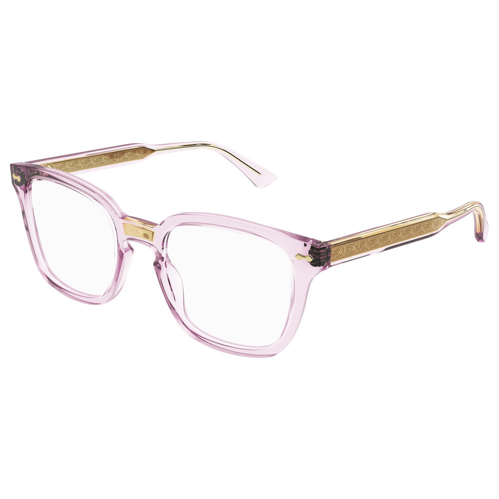 NWT Gucci GG0184o-013 Pink Rectangle 50mm Eyeglasses